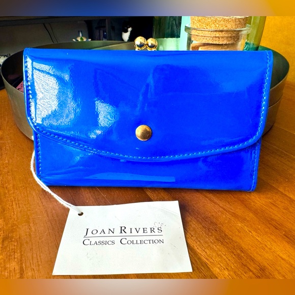 Joan Rivers Handbags - Joan Rivers Blue Patent Leather Wallet